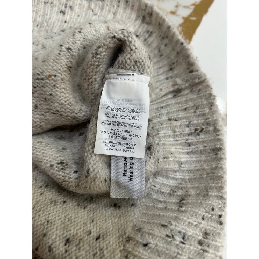 Madewell Donegal Wool Blend Sweater Dress Button Sleeve Mini Oatmeal Speckled - Picture 9 of 11